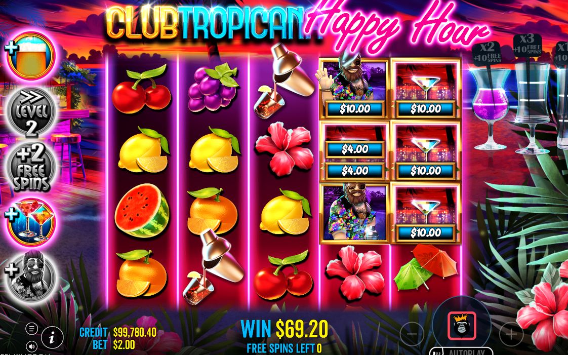 Free Spins round on the 5x4 grid with cocktail symbols