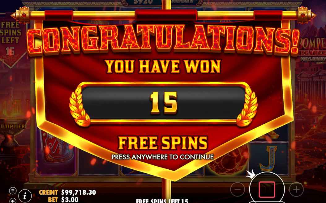 Free Spins screen with special reels active